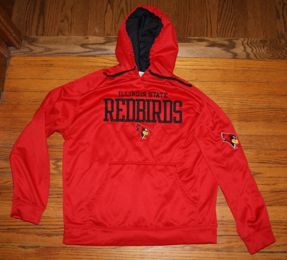 ILLINOIS STATE UNIVERSITY REDBIRDS ISU Large Hoodie Sweatshirt Red Spell Out